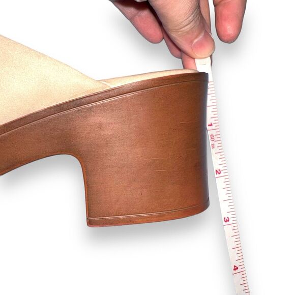 ZBY Womens Mule Booties Square Toe Block Heel Slip On Faux Suede Beige Size 7 - Picture 12 of 12
